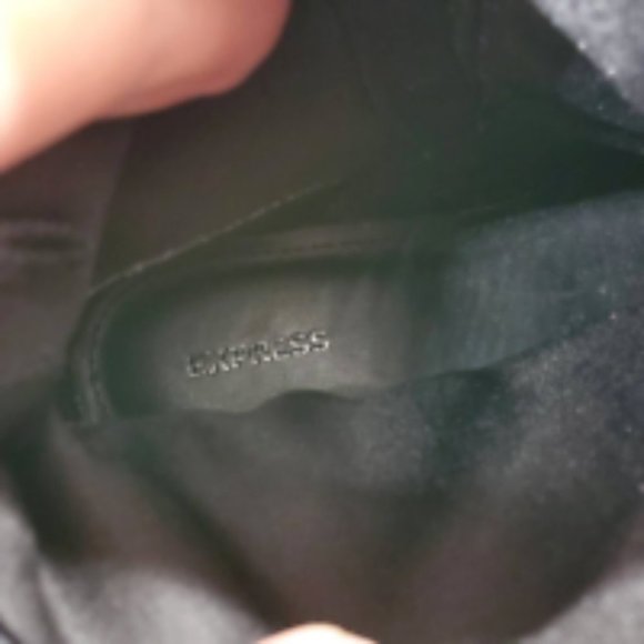 Express Womens Ankle Boots Booties Black Cuban Heels Side Zipper Buckle Strap 7 - Picture 8 of 10